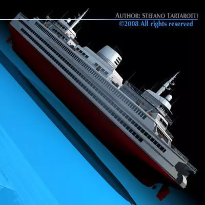 Ferryboat ferry boat on sea 3D model_0