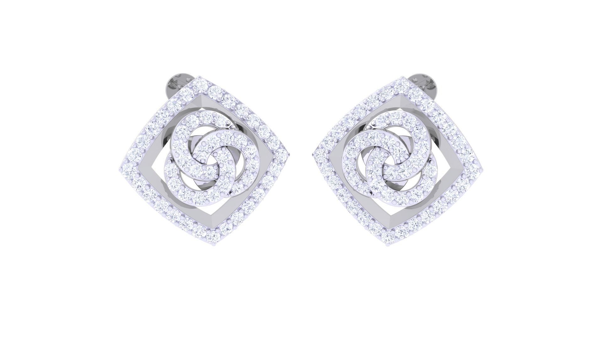 High Jewelry Pendant Earrings Set 3dm stl obj mtl gltf glb 3D print model_4