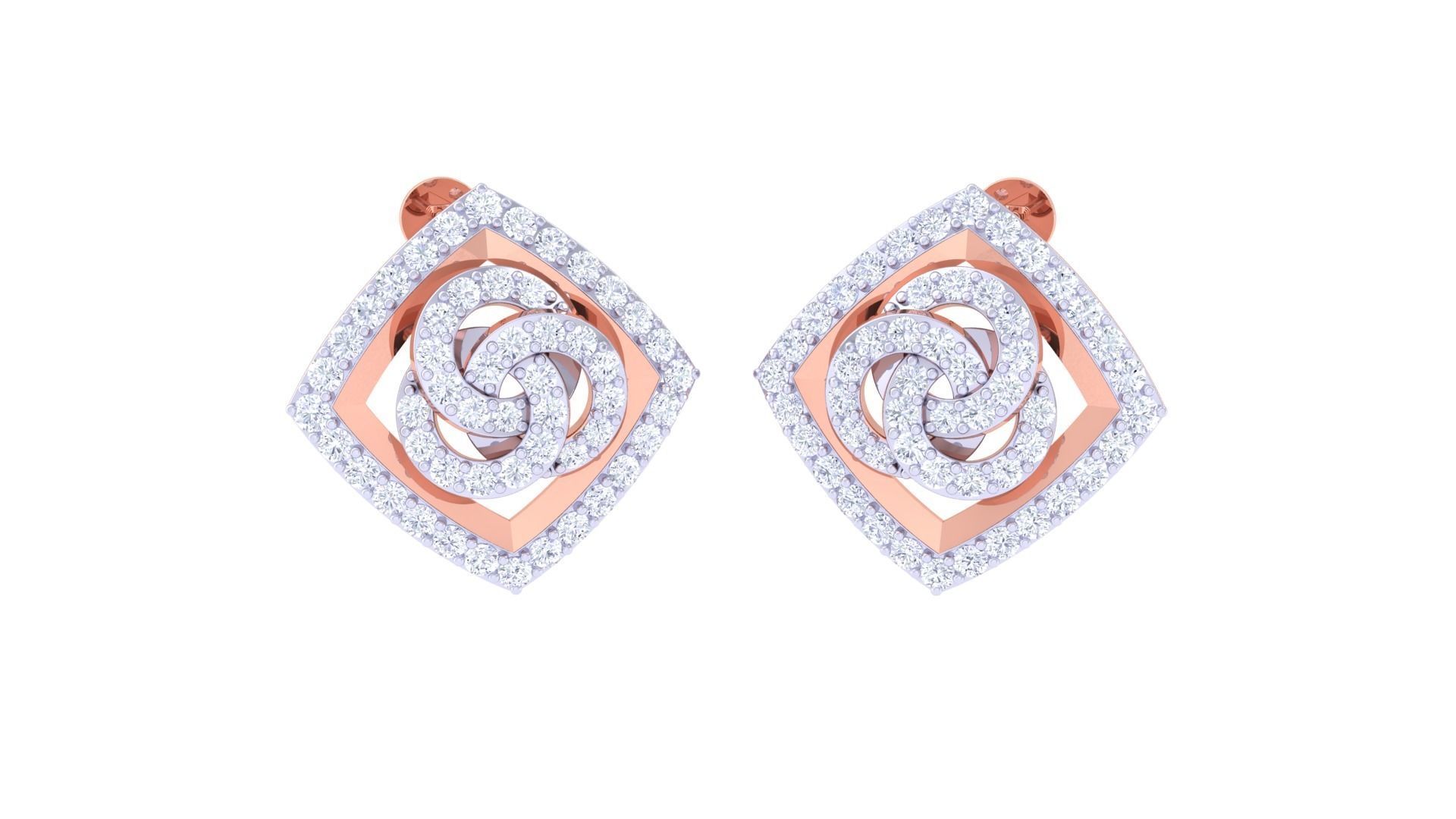 High Jewelry Pendant Earrings Set 3dm stl obj mtl gltf glb 3D print model_1