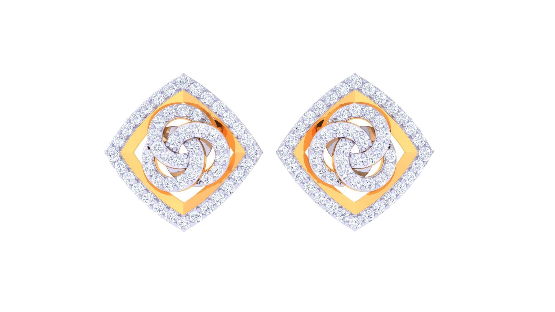 High Jewelry Pendant Earrings Set 3dm stl obj mtl gltf glb 3D print model_7