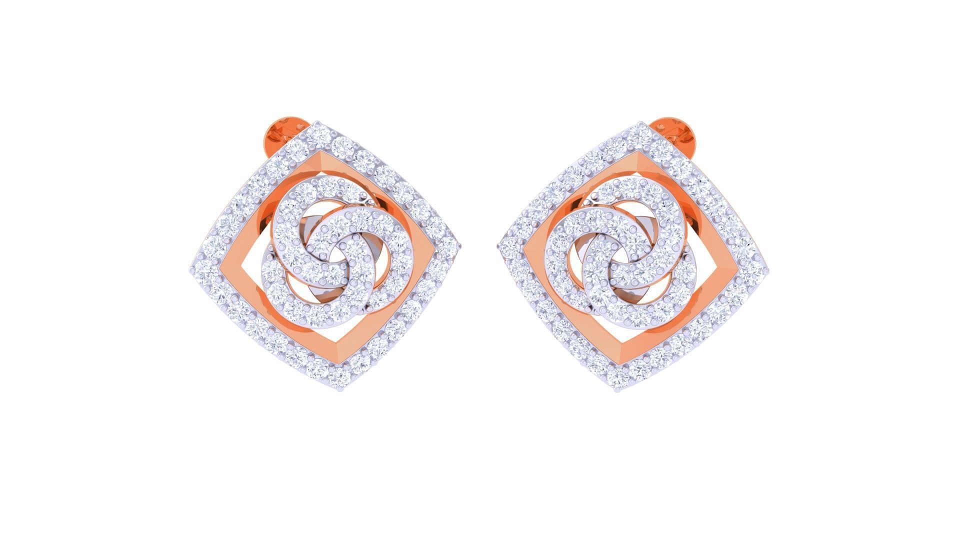 High Jewelry Pendant Earrings Set 3dm stl obj mtl gltf glb 3D print model_8