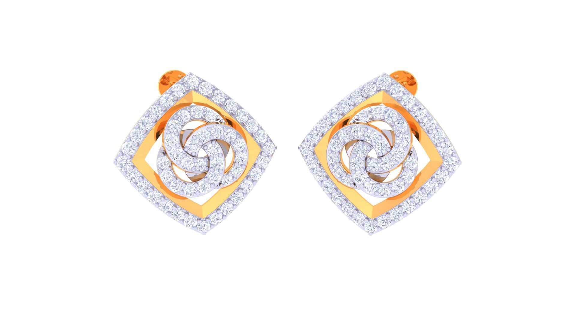 High Jewelry Pendant Earrings Set 3dm stl obj mtl gltf glb 3D print model_2