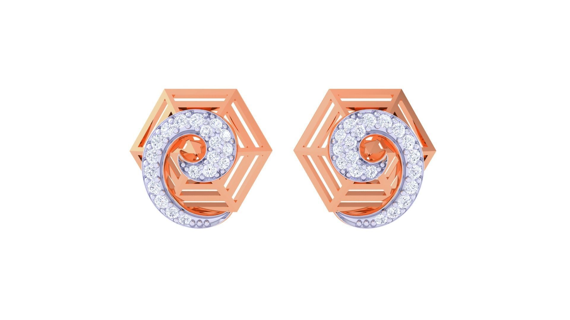 High Jewelry Pendant Earrings Set 3dm stl obj mtl gltf glb 3D print model_7