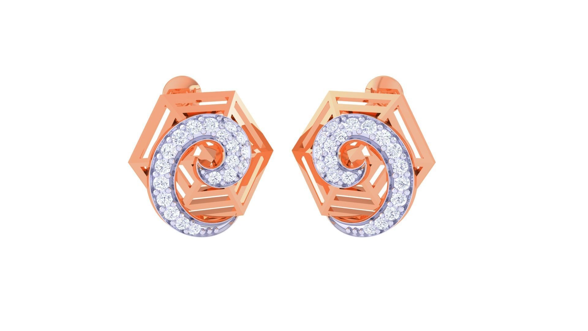 High Jewelry Pendant Earrings Set 3dm stl obj mtl gltf glb 3D print model_4