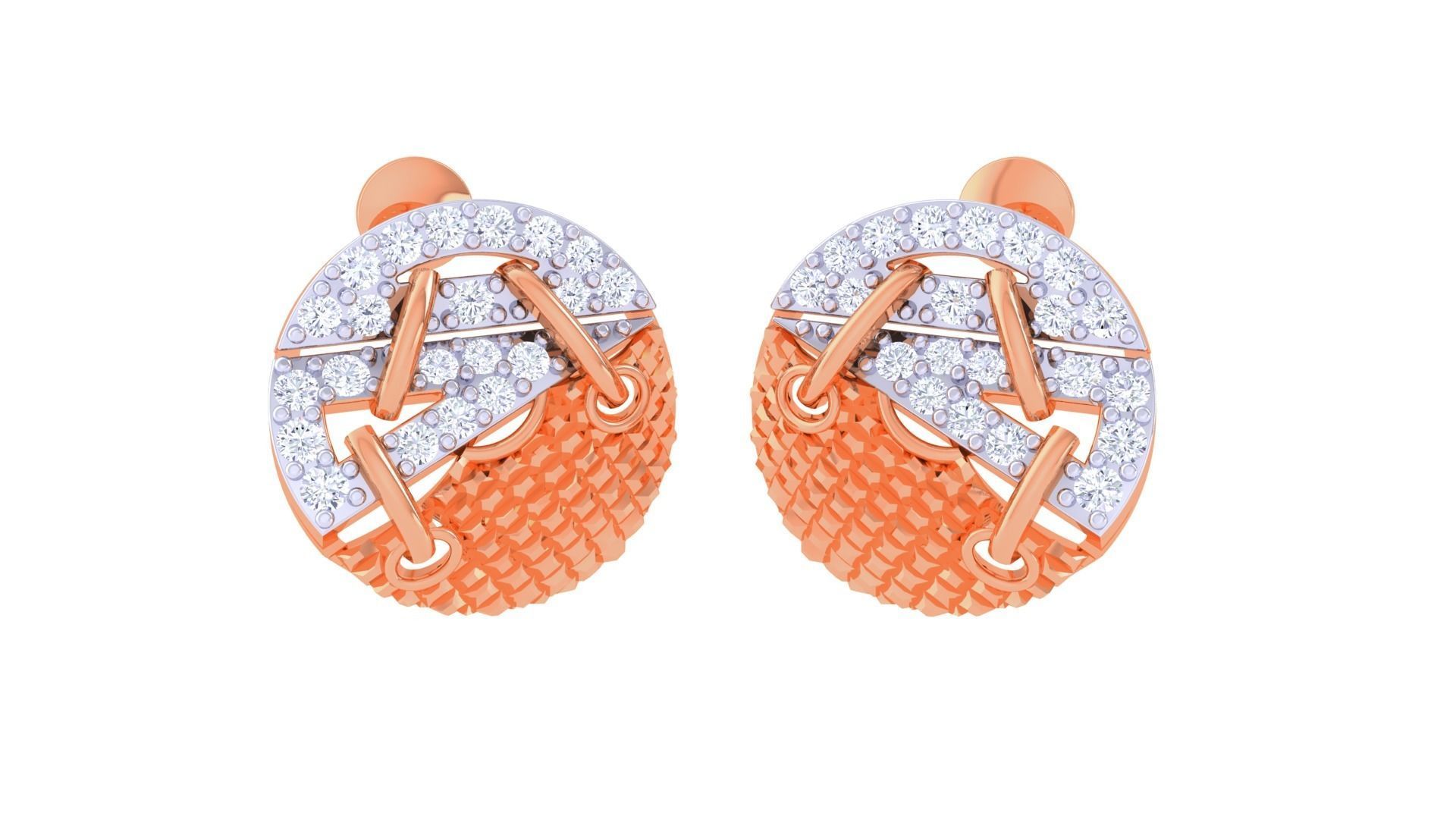 High Jewelry Pendant Earrings Set 3dm stl obj mtl gltf glb 3D print model_5