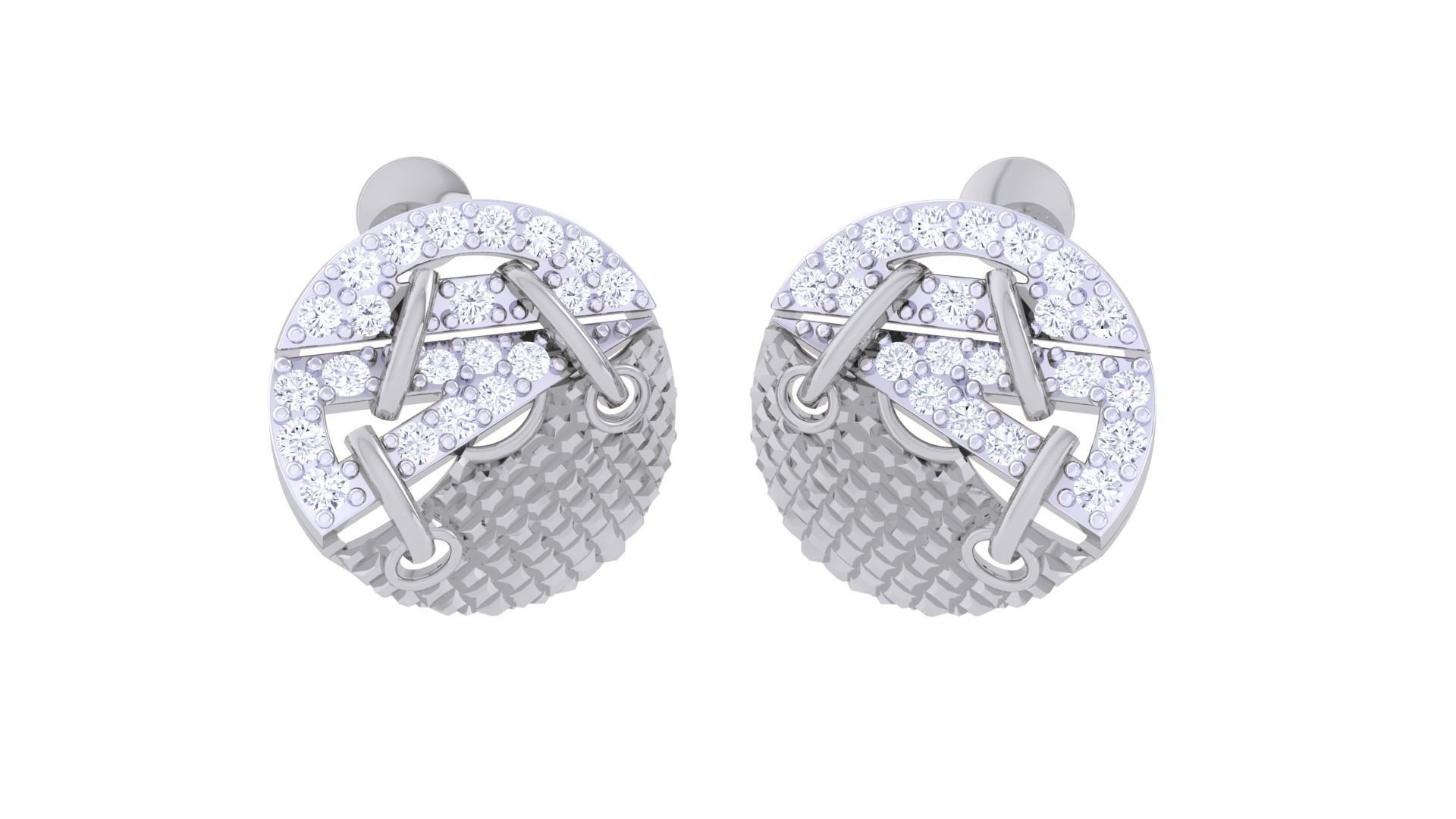 High Jewelry Pendant Earrings Set 3dm stl obj mtl gltf glb 3D print model_3