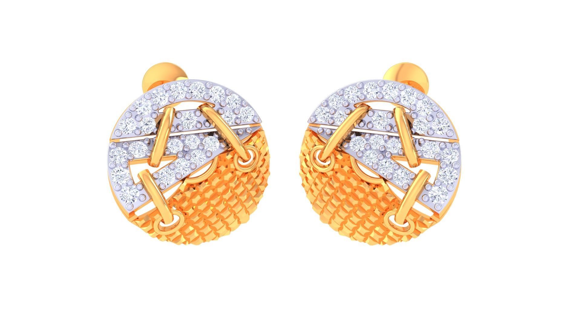 High Jewelry Pendant Earrings Set 3dm stl obj mtl gltf glb 3D print model_2