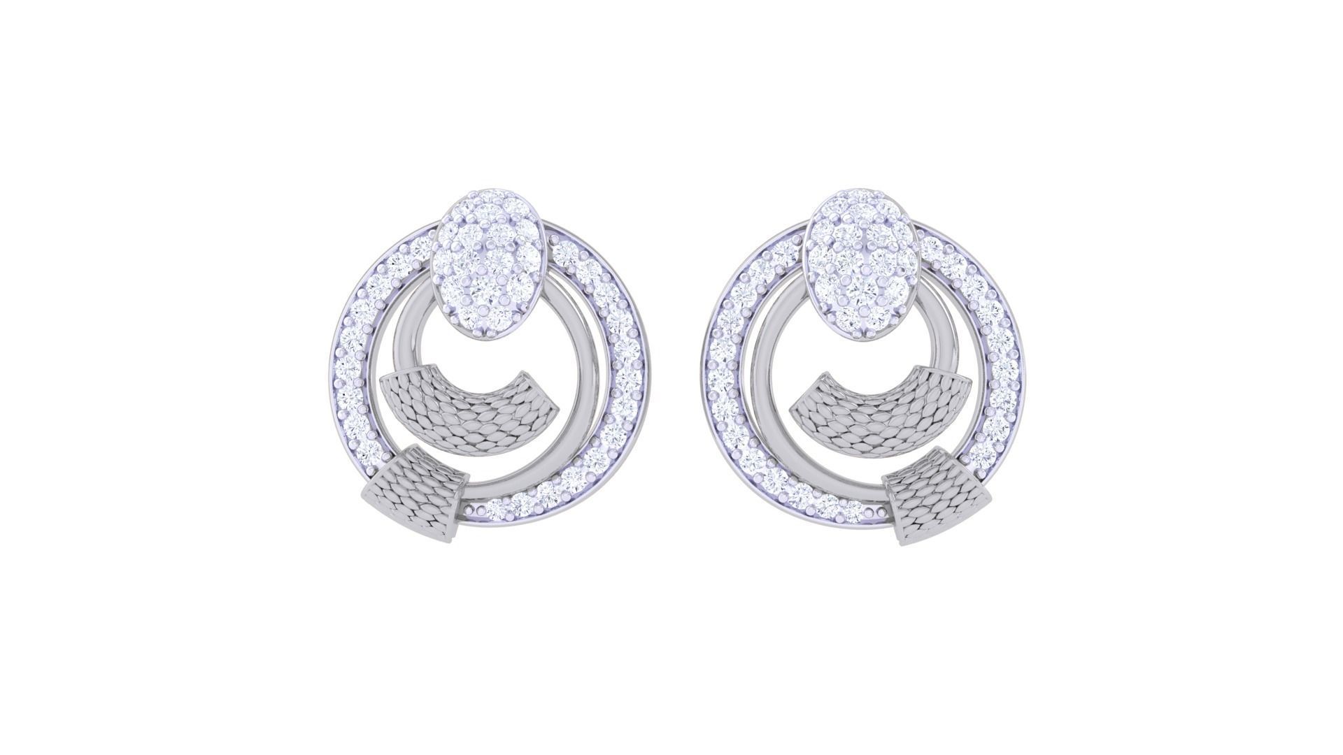 High Jewelry Pendant Earrings Set 3dm stl obj mtl gltf glb 3D print model_7