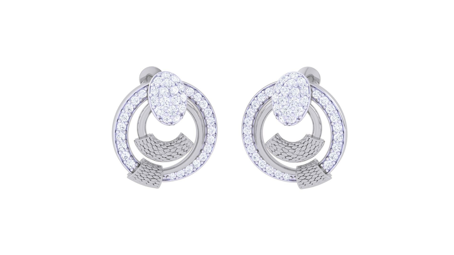 High Jewelry Pendant Earrings Set 3dm stl obj mtl gltf glb 3D print model_5