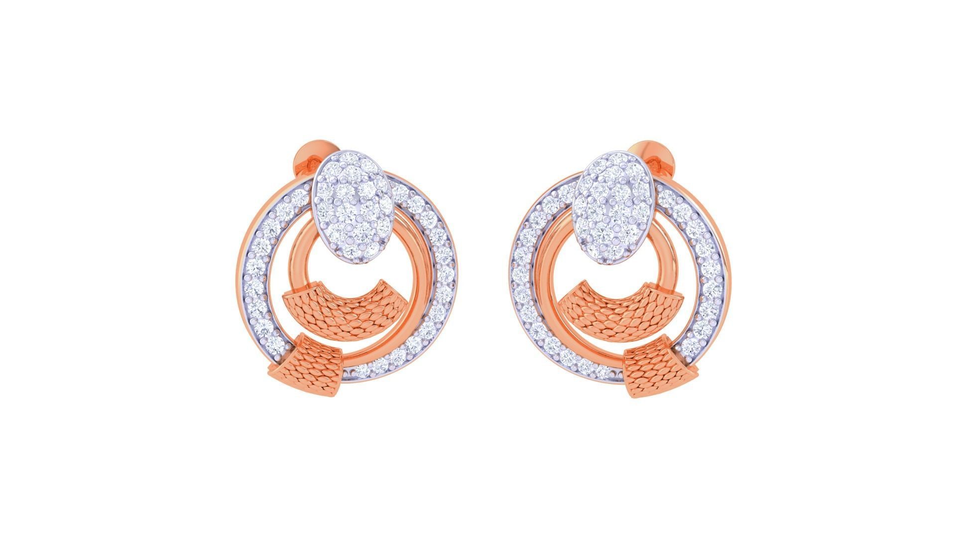 High Jewelry Pendant Earrings Set 3dm stl obj mtl gltf glb 3D print model_3