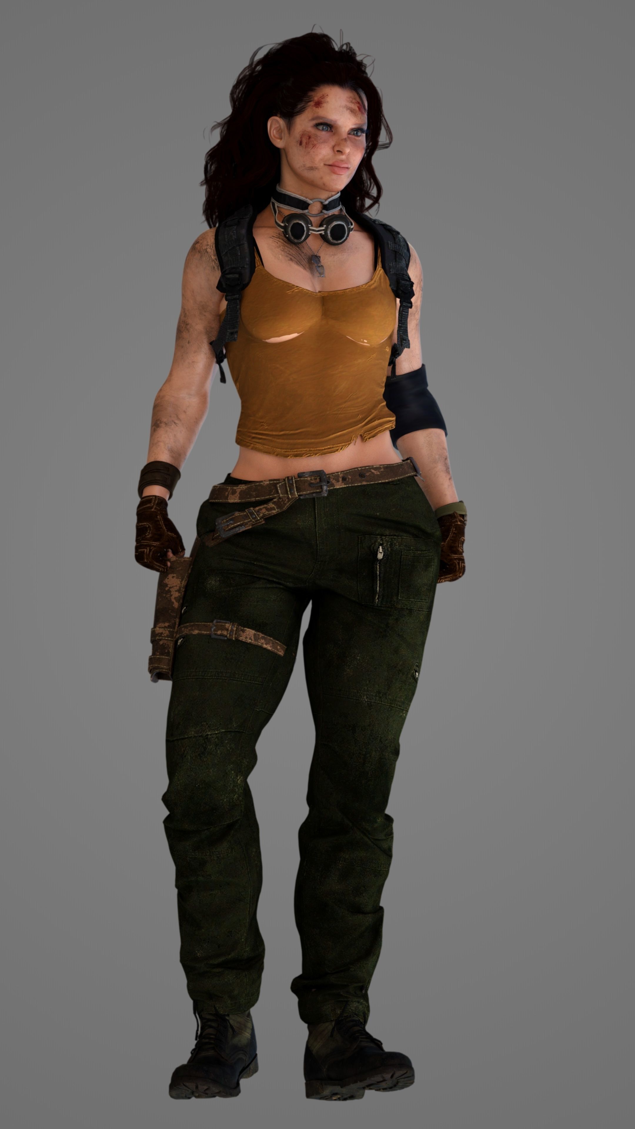 Wasteland Warrior - Adventurer Girl 3D model_10
