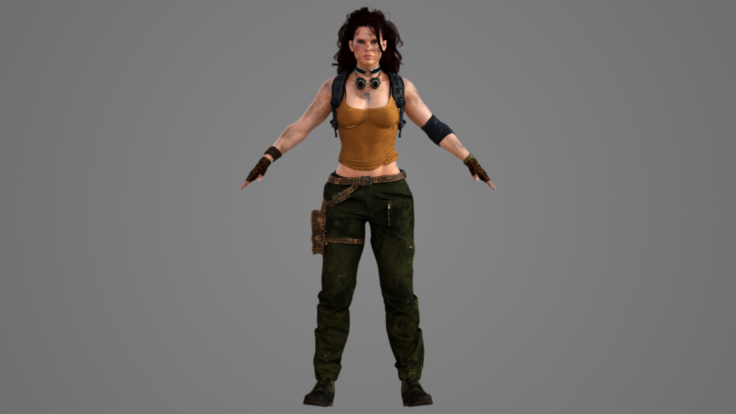 Wasteland Warrior - Adventurer Girl 3D model_4