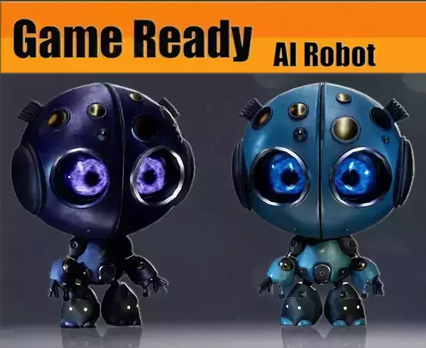 AI Robot Low-poly 3D model