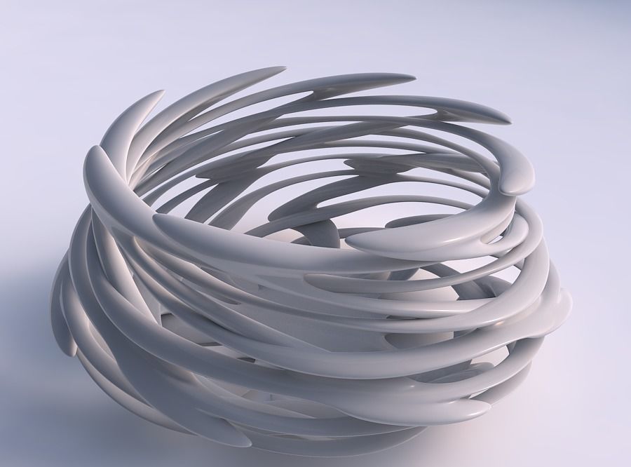 Bowl wide cylindrical with interlacing lattice very twisted a... 3D print model_0