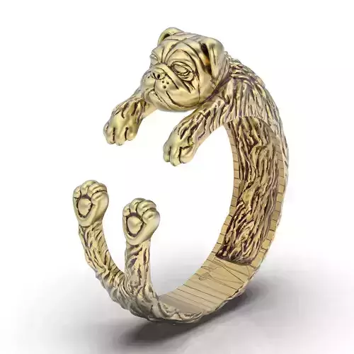 Dog ring silver gold jewelry printable 3D model