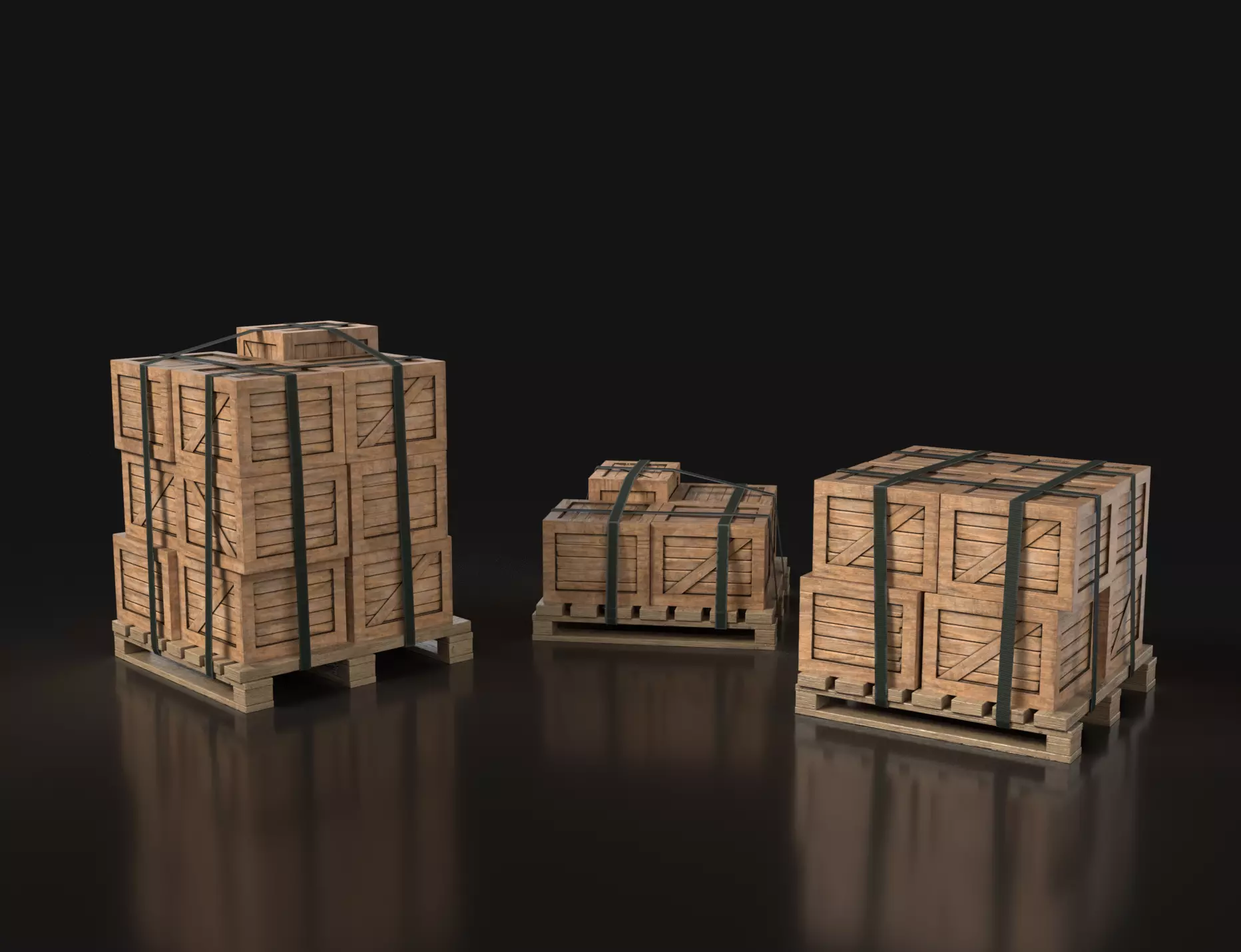 Street Crate Set Free 3D model