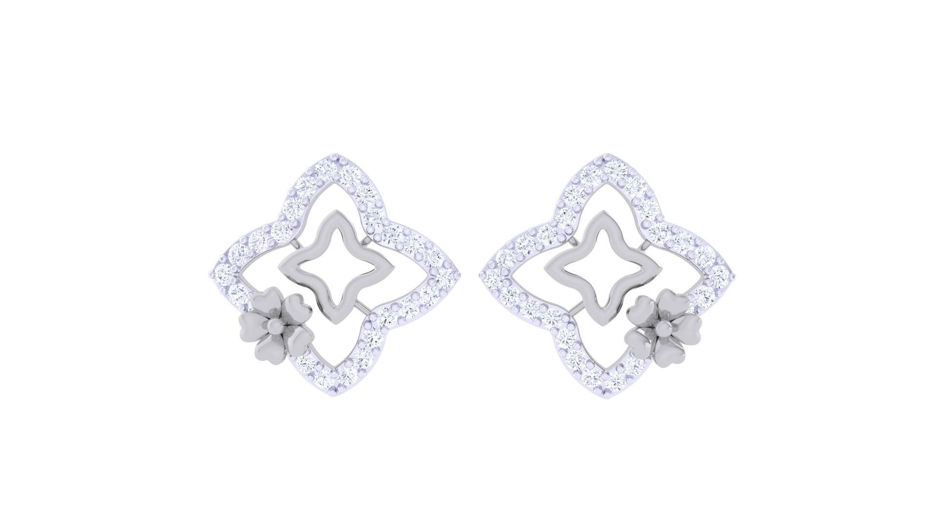 High Jewelry Pendant Earrings Set 3dm stl obj mtl gltf glb 3D print model_7