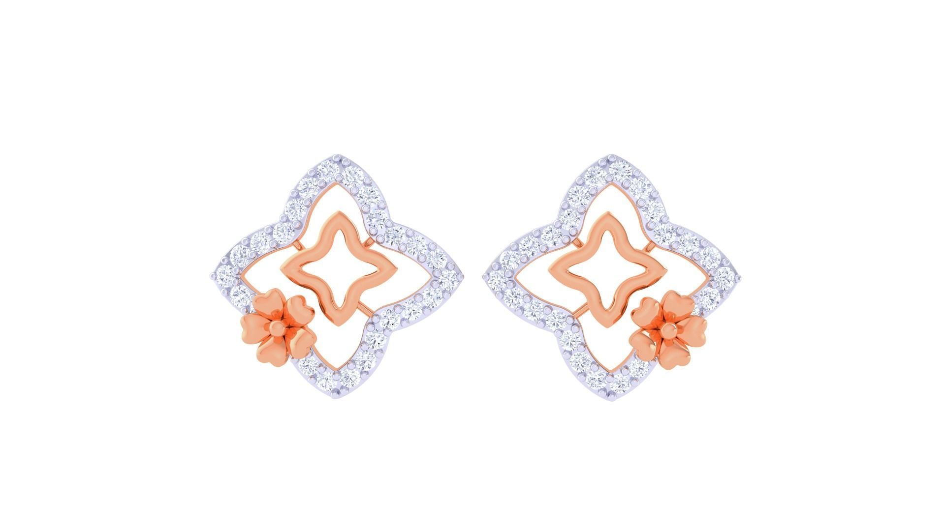 High Jewelry Pendant Earrings Set 3dm stl obj mtl gltf glb 3D print model_8