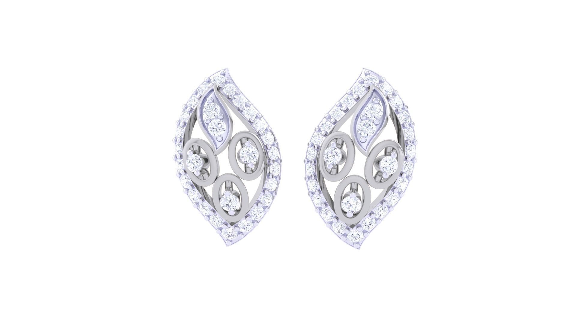 High Jewelry Pendant Earrings Set 3dm stl obj mtl gltf glb 3D print model_8