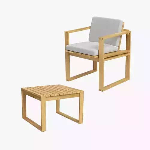 Carl Hansen and Son BK10 Dining Chair and BK16 Side Table