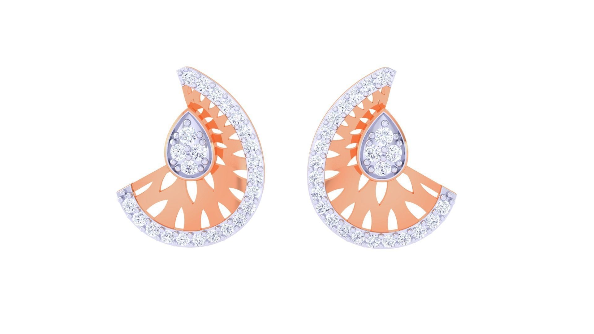 High Jewelry Pendant Earrings Set 3dm stl obj mtl gltf glb 3D print model_7