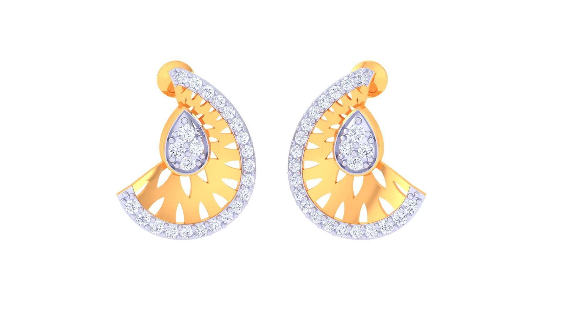 High Jewelry Pendant Earrings Set 3dm stl obj mtl gltf glb 3D print model_5