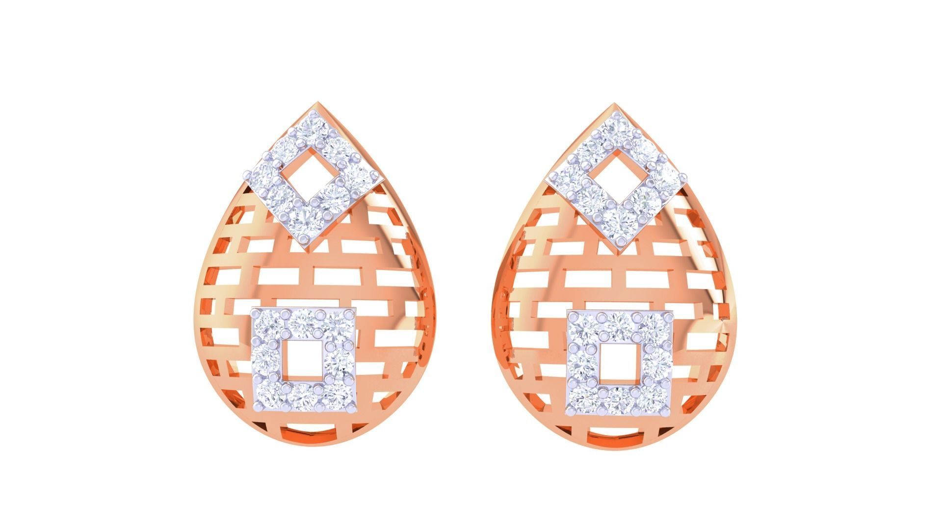 High Jewelry Pendant Earrings Set 3dm stl obj mtl gltf glb 3D print model_7