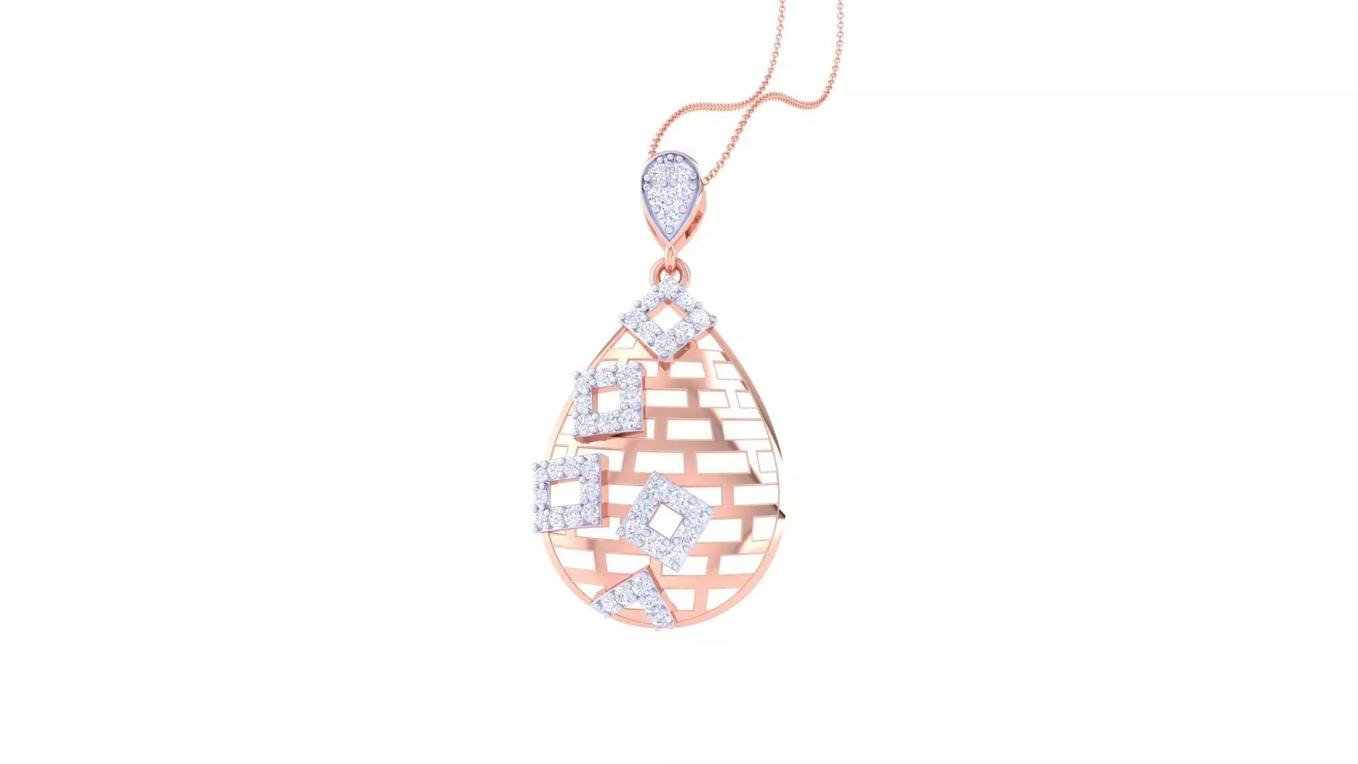 High Jewelry Pendant Earrings Set 3dm stl obj mtl gltf glb 3D print model_0