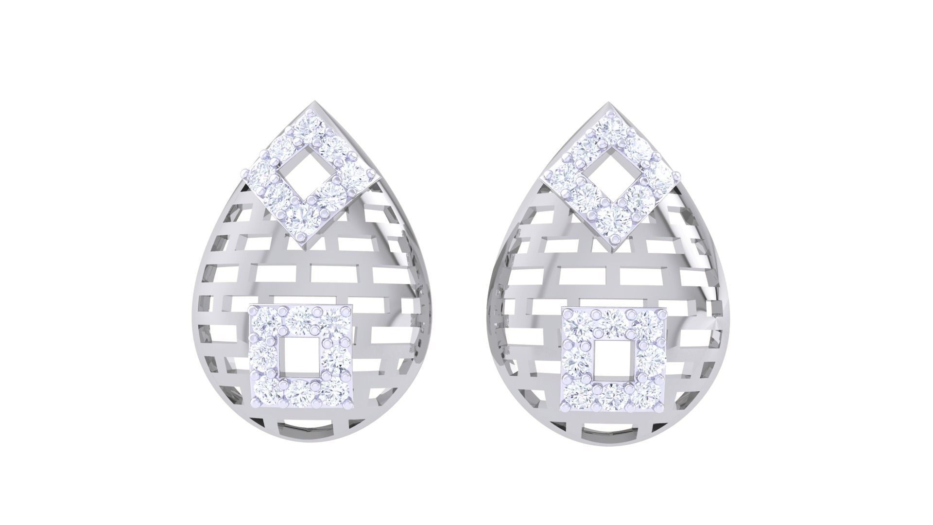 High Jewelry Pendant Earrings Set 3dm stl obj mtl gltf glb 3D print model_6