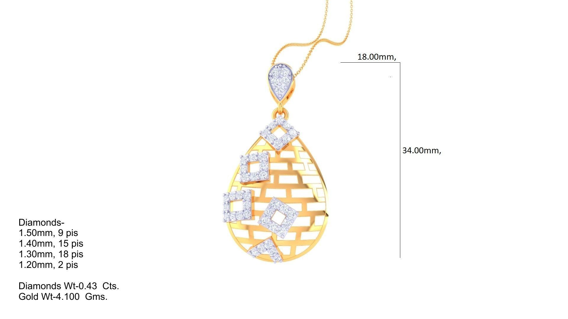 High Jewelry Pendant Earrings Set 3dm stl obj mtl gltf glb 3D print model_13