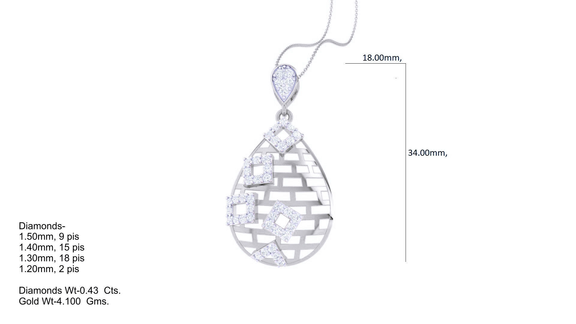 High Jewelry Pendant Earrings Set 3dm stl obj mtl gltf glb 3D print model_14