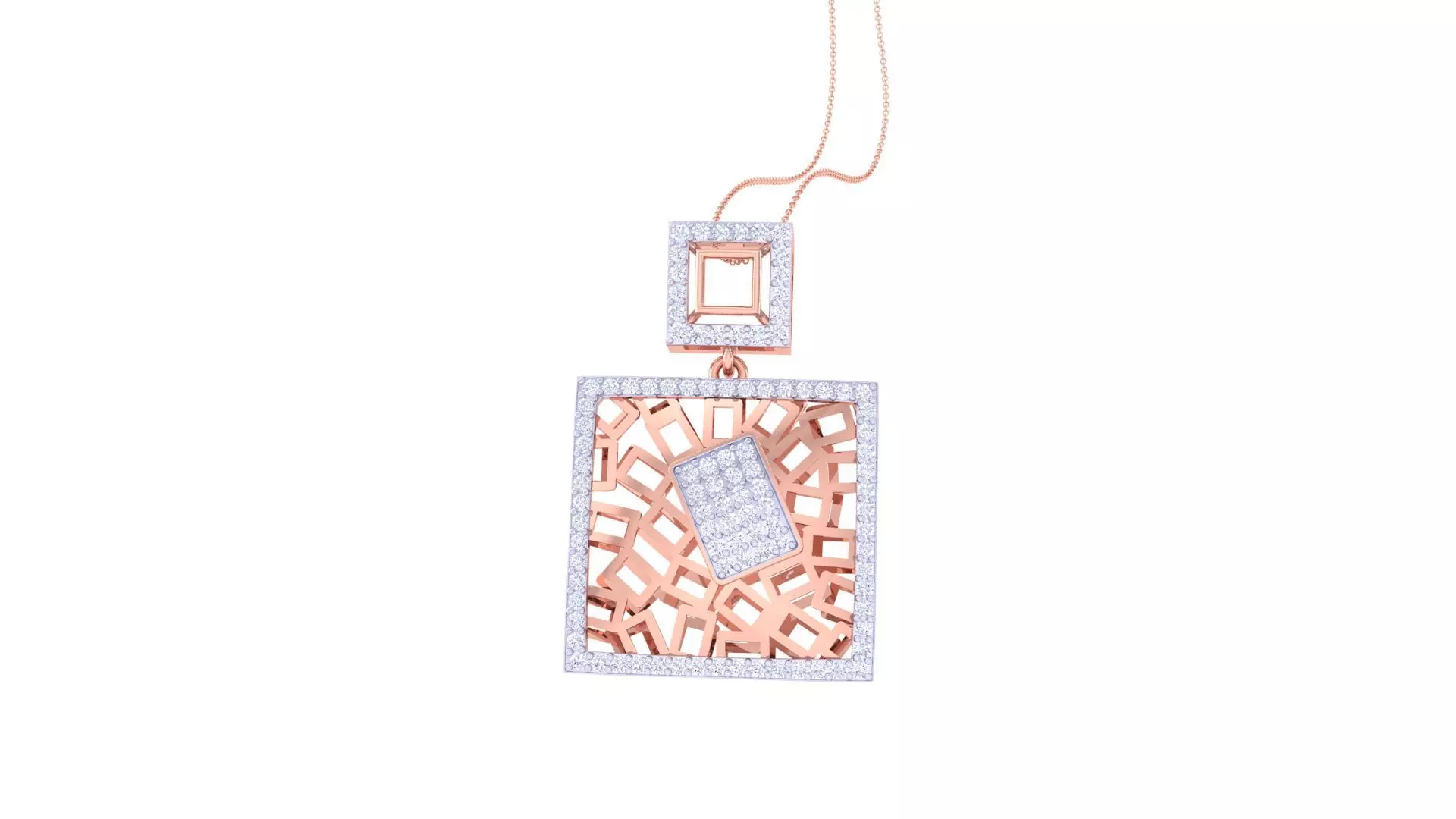 High Jewelry Pendant Earrings Set 3dm stl obj mtl gltf glb 3D print model_0