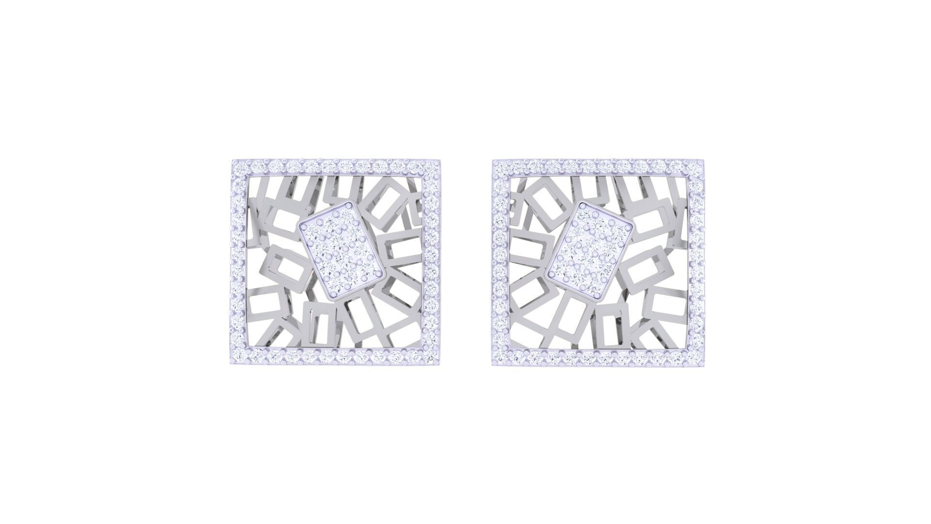 High Jewelry Pendant Earrings Set 3dm stl obj mtl gltf glb 3D print model_6