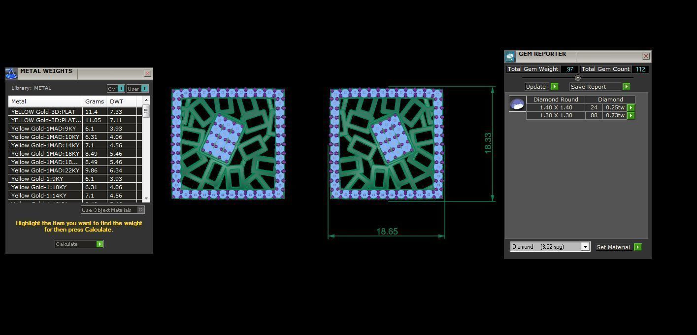 High Jewelry Pendant Earrings Set 3dm stl obj mtl gltf glb 3D print model_4