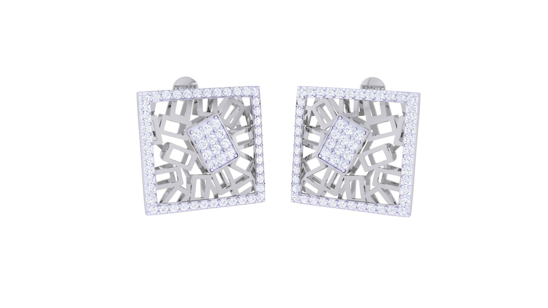 High Jewelry Pendant Earrings Set 3dm stl obj mtl gltf glb 3D print model_5