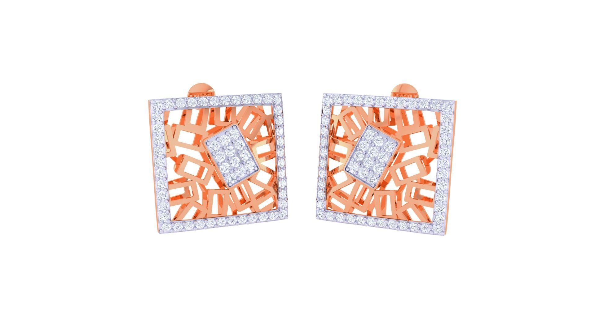 High Jewelry Pendant Earrings Set 3dm stl obj mtl gltf glb 3D print model_3