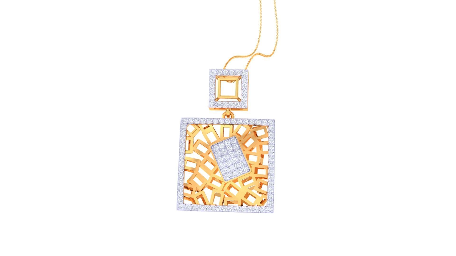 High Jewelry Pendant Earrings Set 3dm stl obj mtl gltf glb 3D print model_15