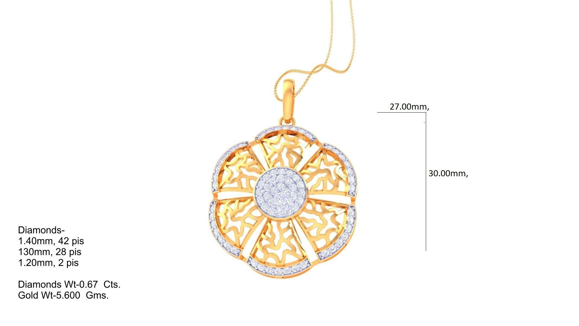 High Jewelry Pendant Earrings Set 3dm stl obj mtl gltf glb 3D print model_12