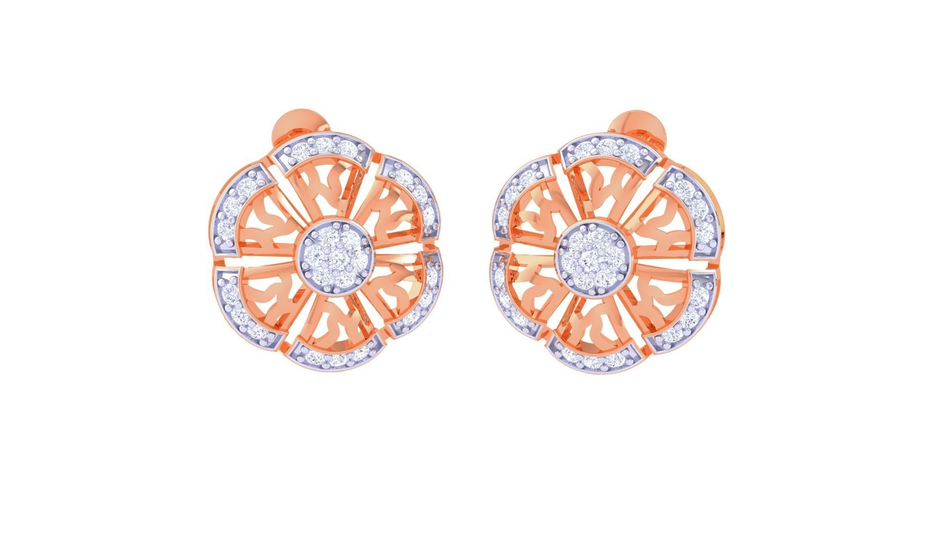 High Jewelry Pendant Earrings Set 3dm stl obj mtl gltf glb 3D print model_5