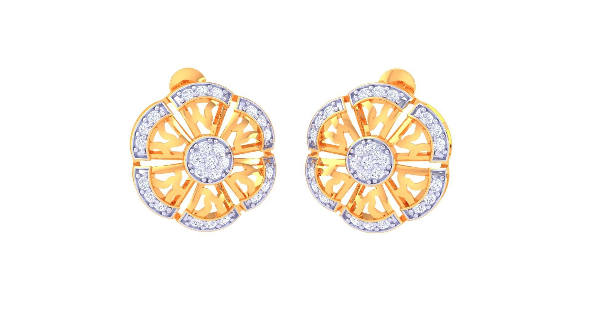 High Jewelry Pendant Earrings Set 3dm stl obj mtl gltf glb 3D print model_4