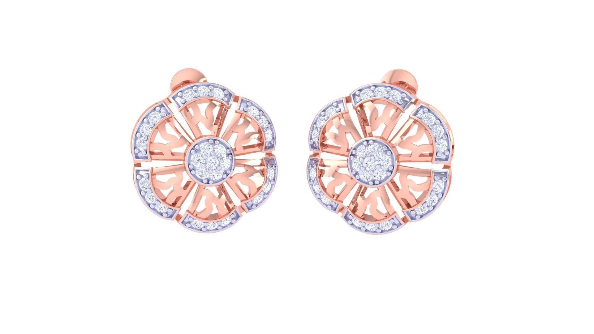 High Jewelry Pendant Earrings Set 3dm stl obj mtl gltf glb 3D print model_1