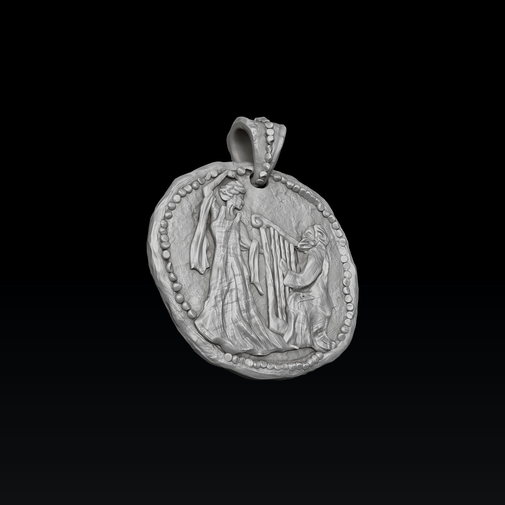 Old Coin Pendant 3D print model_2
