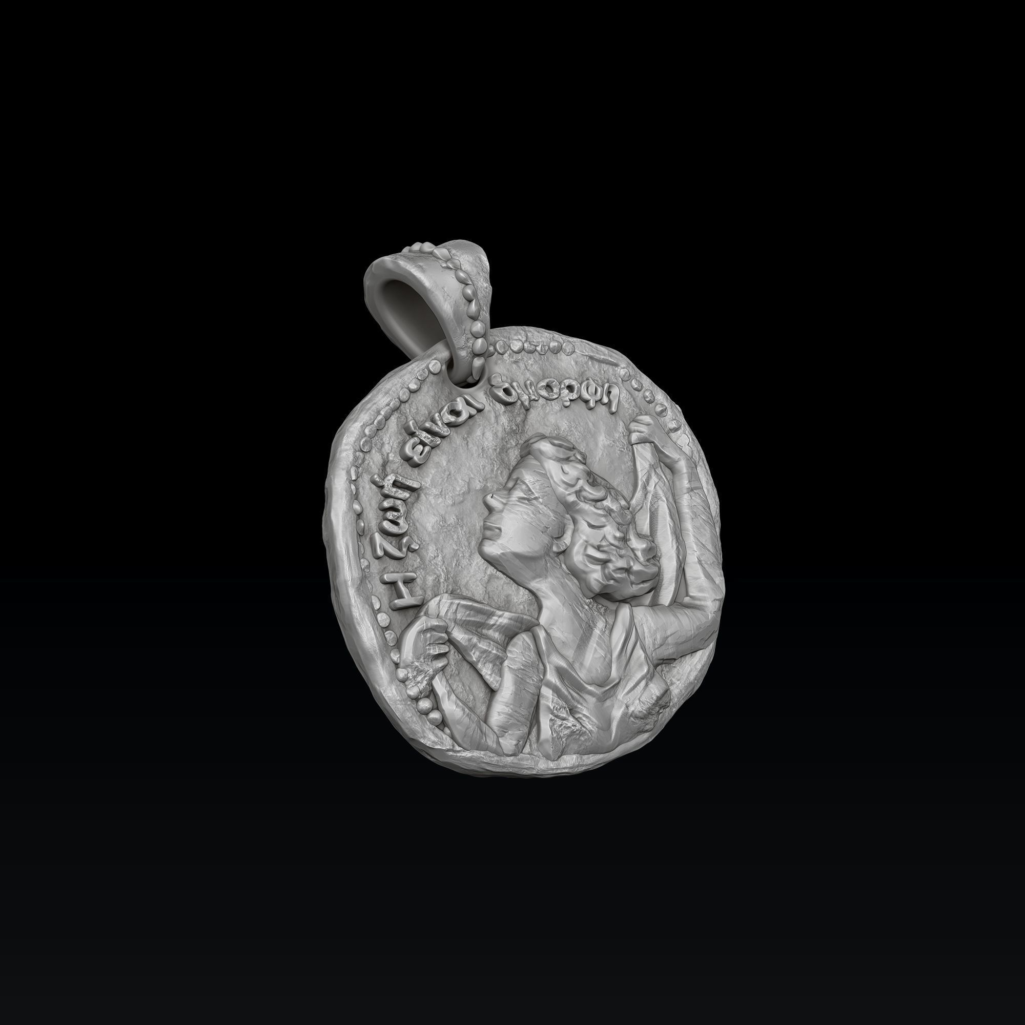 Old Coin Pendant 3D print model_4