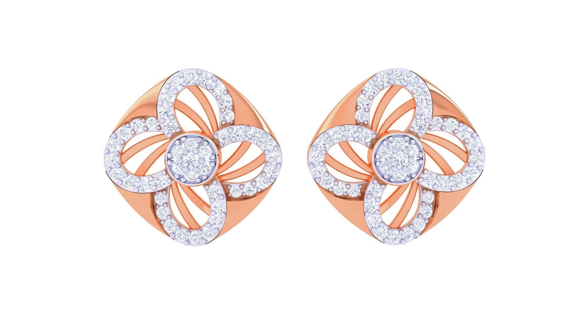 High Jewelry Pendant Earrings Set 3dm stl obj mtl gltf glb 3D print model_7