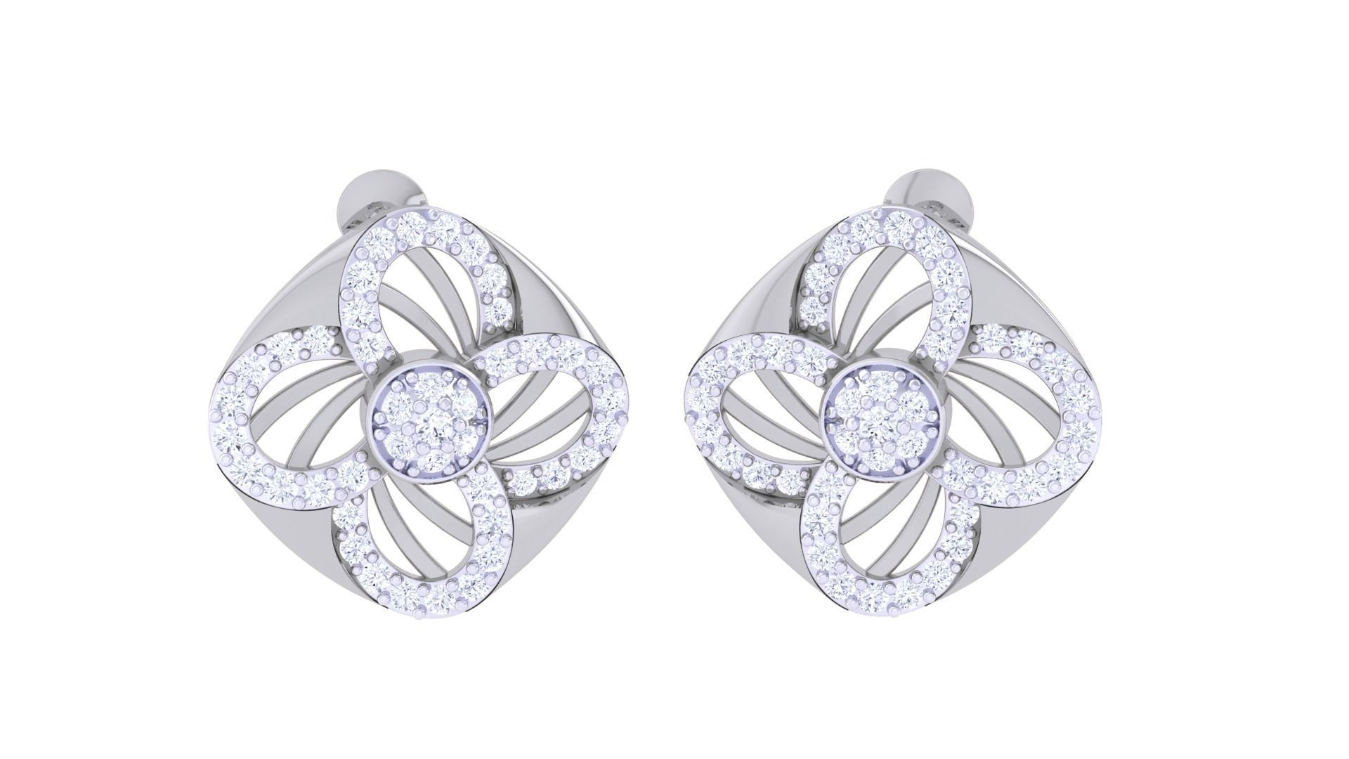 High Jewelry Pendant Earrings Set 3dm stl obj mtl gltf glb 3D print model_4