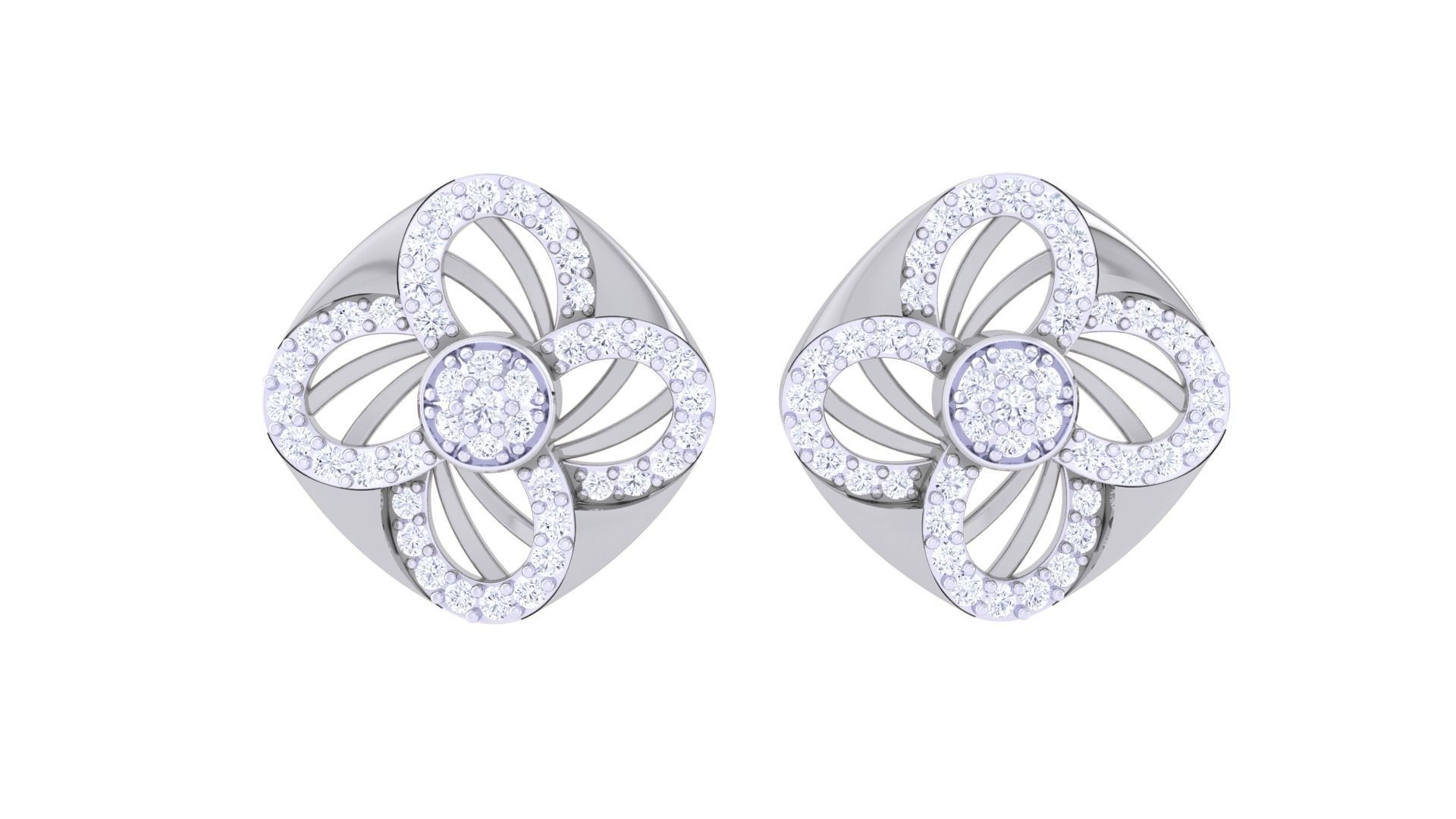 High Jewelry Pendant Earrings Set 3dm stl obj mtl gltf glb 3D print model_8