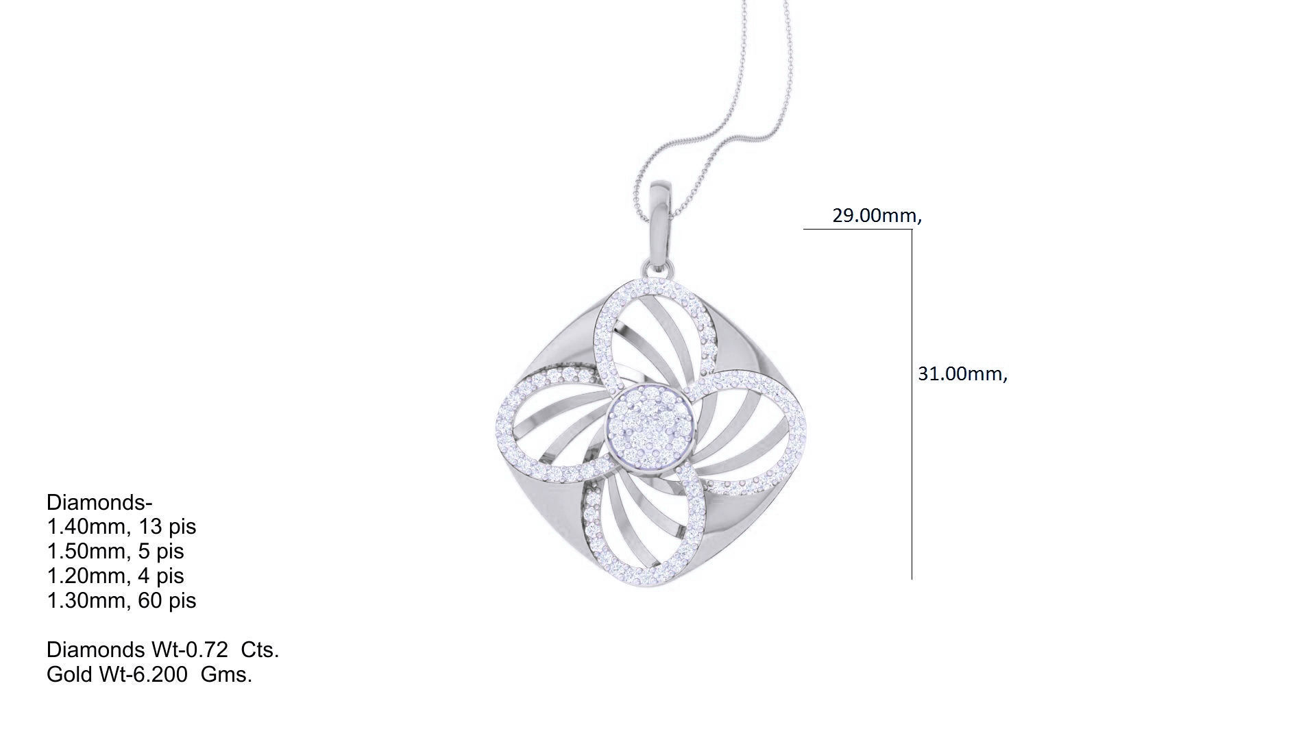 High Jewelry Pendant Earrings Set 3dm stl obj mtl gltf glb 3D print model_13