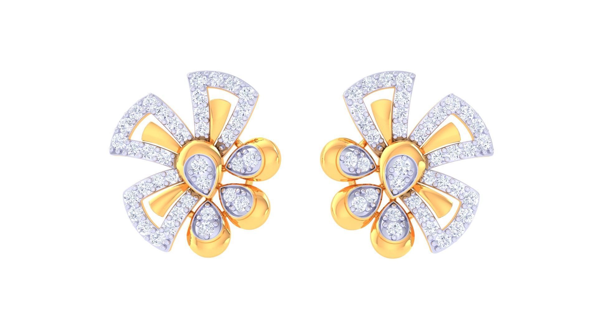 High Jewelry Pendant Earrings Set 3dm stl obj mtl gltf glb 3D print model_7