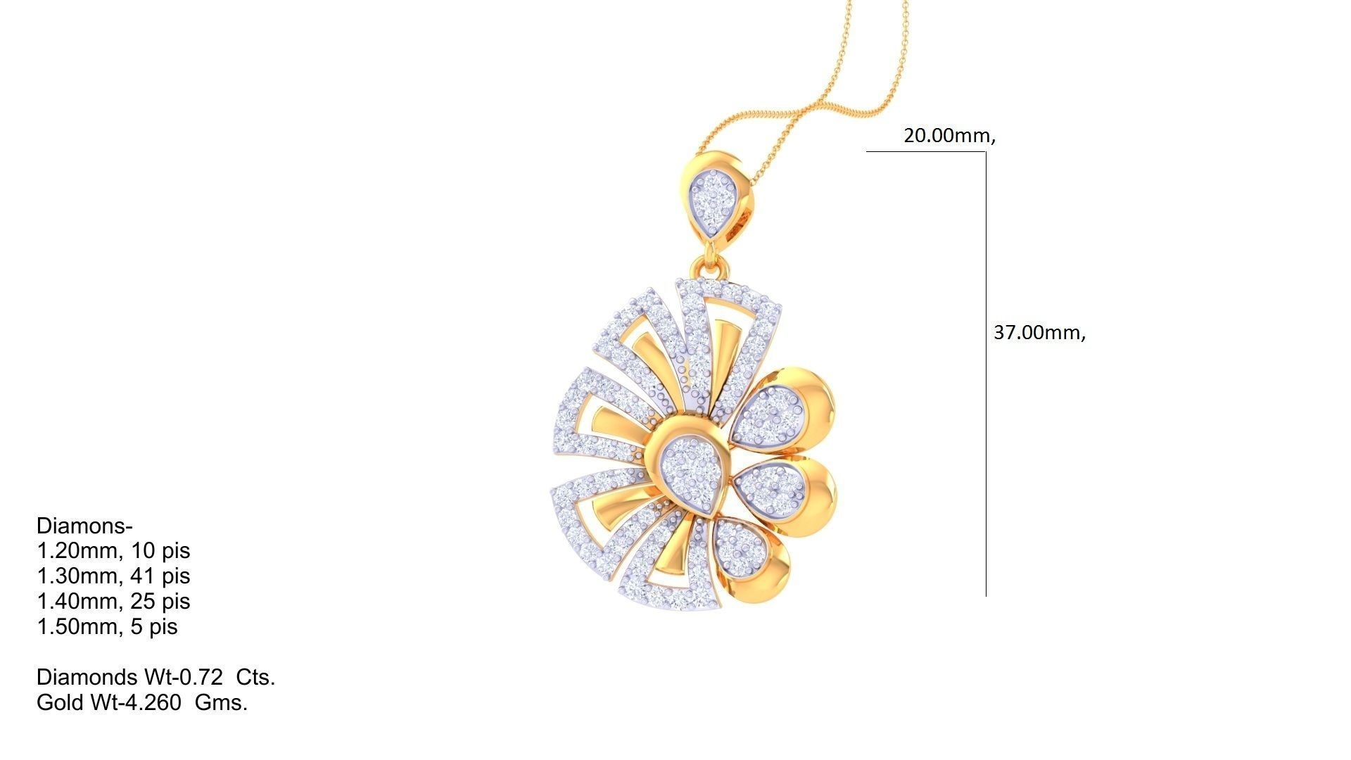 High Jewelry Pendant Earrings Set 3dm stl obj mtl gltf glb 3D print model_13