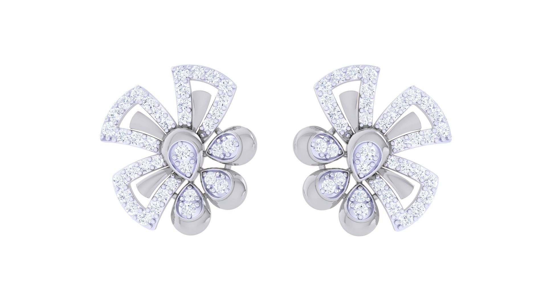 High Jewelry Pendant Earrings Set 3dm stl obj mtl gltf glb 3D print model_6